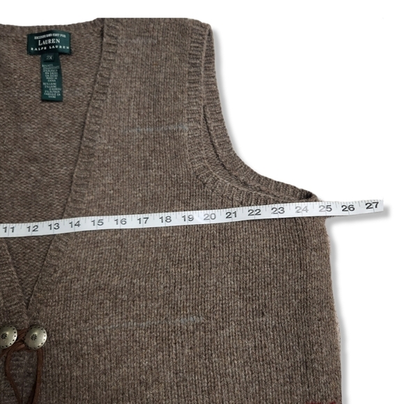 Vintage Lauren Ralph Lauren Knit Alpaca Wool Aztec Vest - Picture 12 of 13